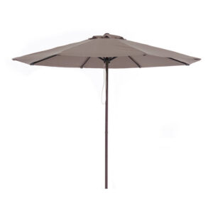 Parasol de aluminio imitación madera con toldo de 3 metros