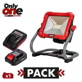 PACK FOCO LED 20V 30W + CARGADOR ONLY ONE AICER (1X 2.0AH)