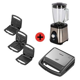 PACK MERIENDA SANDWICHERA + BATIDORA 1.000W LARRYHOUSE