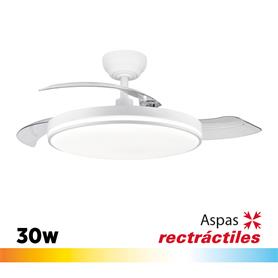 VENTILADOR DE TECHO CON LUZ LED-ASPAS RETRACTILES 42" LARRYHOUSE 30W